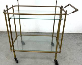 Lot 1085 Italian style Brass Bar Tea Cart. 