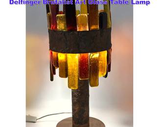 Lot 878 70s Mid Century Feders Felipe Delfinger Brutalist Art Glass Table Lamp 