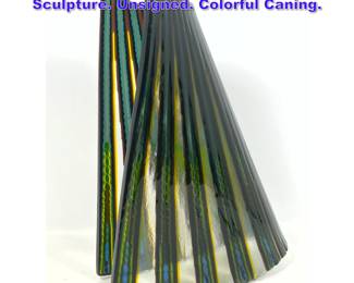 Lot 920 Carlos CruzDiez Style Art Glass Sculpture. Unsigned. Colorful Caning. 