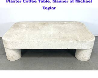 Lot 1125 Large Mid Century ConcretePlaster Coffee Table. Manner of Michael Taylor 