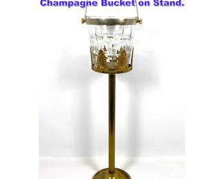 Lot 767 Sevres France Crystal and Brass Champagne Bucket on Stand. 