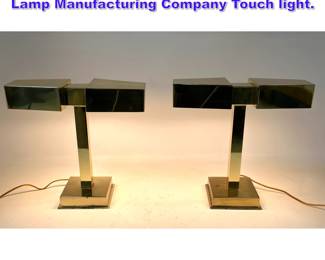 Lot 707 Pair Brass Banker s lamps by Laurel Lamp Manufacturing Company Touch light. 