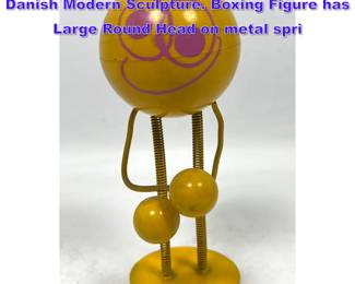 Lot 1306 SCANDIA DESIGN by HELLERUP Danish Modern Sculpture. Boxing Figure has Large Round Head on metal spri