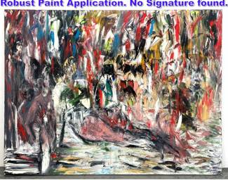 Lot 1267 Modernist Abstract Painting. 2. Robust Paint Application. No Signature found. 