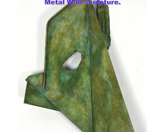 Lot 1012 Ross Abstract Modern Patinated Metal Wall sculpture. 