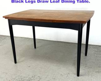 Lot 1206 Vintage Danish Modern Teak with Black Legs Draw Leaf Dining Table. 