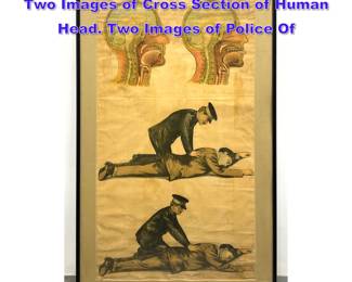 Lot 745 Resuscitation Educational Poster. Two Images of Cross Section of Human Head. Two Images of Police Of