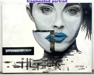 Lot 986 Artoon Painting on Canvas. Illusion. fragmented portrait