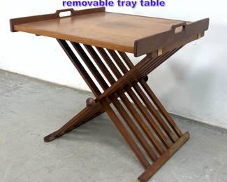 Lot 951 Drexel Walnut scissor base removable tray table