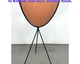 Lot 1098 Fiberglass Bullet Planter attributed to Kimball. Iron base. Painted finish. 