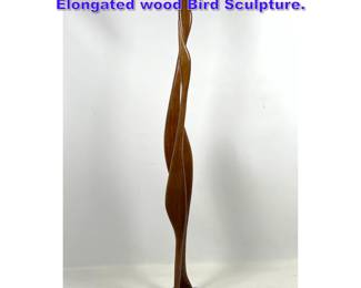 Lot 768 Val Robbins Mid Century Modern Elongated wood Bird Sculpture. 