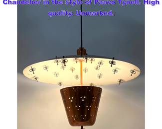 Lot 898 Vintage Large Copper Plated Chandelier in the style of Paavo Tynell. High quality. Unmarked. 