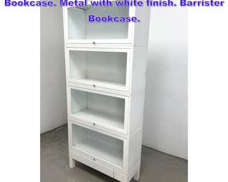Lot 1276 Vintage 4 section Stacking Bookcase. Metal with white finish. Barrister Bookcase. 