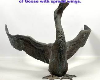 Lot 1007 SOMCHAI Bronze Garden sculpture of Goose with spread wings. 
