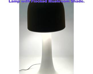 Lot 1078 Vintage Mid Century Modern Table Lamp with Flocked Mushroom Shade. 