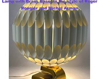 Lot 880 White Enamel Painted Brass Ball Lamp with Brass Base. In the style of Roger Rougier and Michel Arman