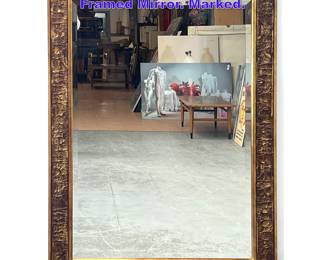 Lot 1180 Lad BARGE Egyptian Relief Design Framed Mirror. Marked. 