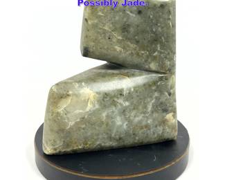 Lot 786 Abstract Modern stone Sculpture. Possibly Jade.