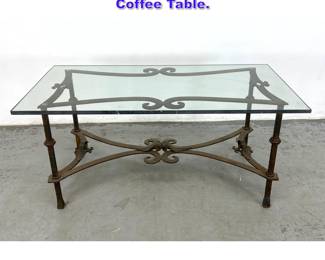 Lot 1011 Forged Iron and Glass Coffee Table. 