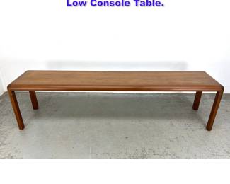 Lot 820 Mid Century Modern Walnut Long Low Console Table. 