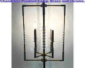 Lot 1086 Paramus Lighting Decorator Chandelier Pendant Lamp. Brass and chrome.