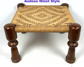 Lot 1122 Jute Rope and Turned Wood Stool. Audoux Minet Style