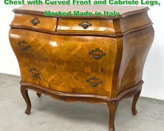 Lot 1578 French Provincial Style Commode Chest with Curved Front and Cabriole Legs, Marked Made in Italy