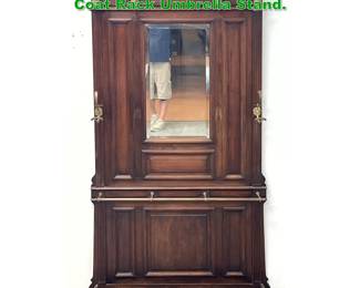 Lot 1568 Antique Victorian Style Hall Tree Coat Rack Umbrella Stand. 