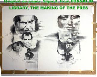 Lot 1675 HERBERT TAUSS Nixon Kennedy Original on paper. Signed. from FRANKLIN LIBRARY, THE MAKING OF THE PRES