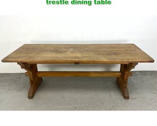 Lot 1446 Vintage French oak farmhouse trestle dining table