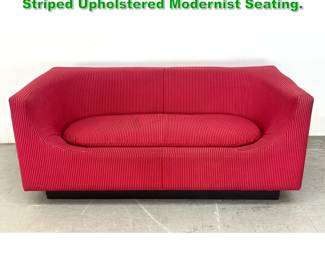 Lot 1521 SAPORITI Italian Love Seat Sofa. Striped Upholstered Modernist Seating. 