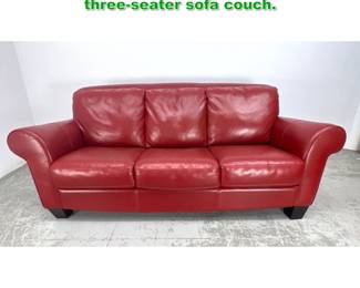 Lot 1564 Chateau d Ax red Italian leather threeseater sofa couch. 
