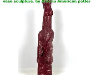 Lot 1848 Malcolm Mobutu Smith Pottery vase sculpture. by African American potter 