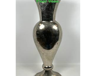 Lot 1877 Large 30 inch Silver Metal Floor Vase. 