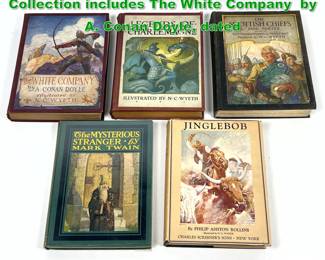 Lot 1808 5 Books Illustrated by N.C. Wyeth. Collection includes The White Company by A. Conan Doyle, dated 