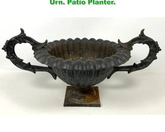 Lot 1622 Vintage Cast Iron Garden Handled Urn. Patio Planter. 