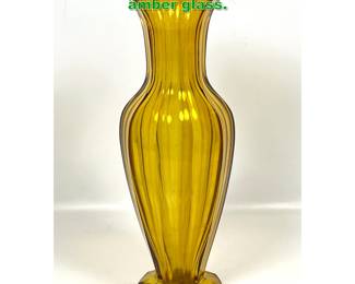 Lot 1741 Moser Austrian glass vase. Faceted amber glass. 