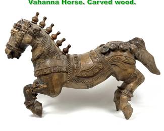 Lot 1584 Vintage Indian Hindu Wooden Vahanna Horse. Carved wood. 