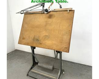 Lot 1487 Vintage Industrial UTO Drafting Architects Table. 