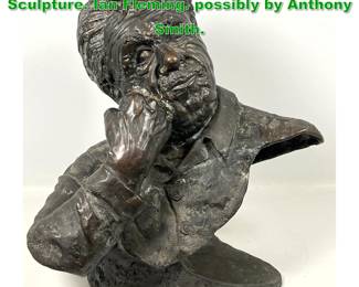 Lot 1620 Large Heavy Bronze Bust Sculpture. Ian Fleming. possibly by Anthony Smith.