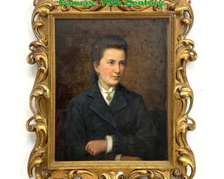 Lot 1629 Antique Portrait Painting On Canvas. 19th Century. 