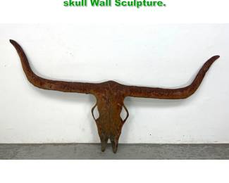 Lot 1556 Extra Large Pressed steel Steer skull Wall Sculpture. 