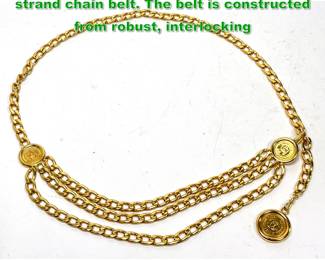 Lot 1707 Vintage CHANEL goldtoned multistrand chain belt. The belt is constructed from robust, interlocking