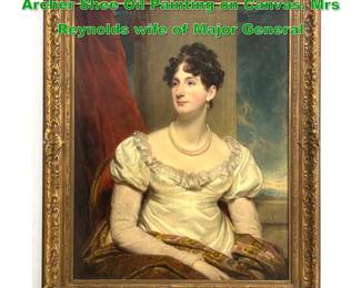 Lot 1646 Early 19th Century Sir Martin Archer Shee Oil Painting on Canvas. Mrs Reynolds wife of Major General