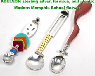 Lot 1698 MARDI JO COHEN and DEBRA ADELSON sterling silver, formica, and plastic Modern Memphis School flatwar
