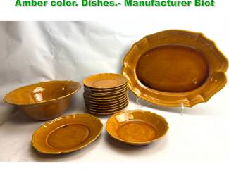Lot 1935 15pc Biot FRANCE China Dish set. Amber color. Dishes. Manufacturer Biot