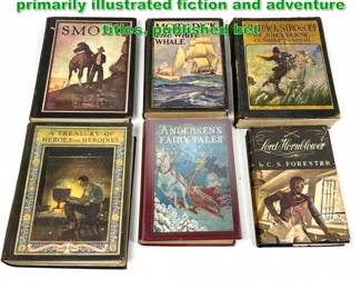 Lot 1798 6pcs N.C. Wyeth Illustrated Books. primarily illustrated fiction and adventure titles, published bet