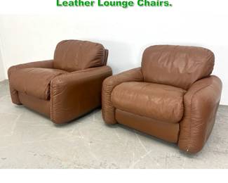 Lot 1528 Pair Arrigo Arrigoni for Bushnelli Leather Lounge Chairs. 