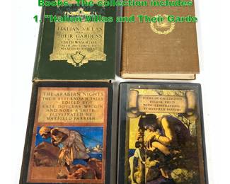 Lot 1817 4pcs Maxfield Parrish Illustrated Books. The collection includes 1. Italian Villas and Their Garde