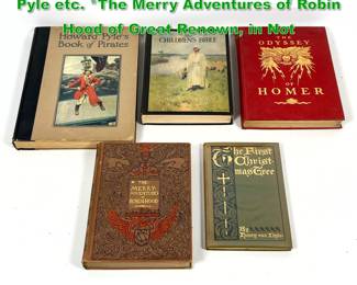 Lot 1801 5pcs Illustrated Books. Howard Pyle etc. The Merry Adventures of Robin Hood of Great Renown, in Not